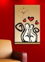 Wallity Reloj de Pared Decorativo de Lienzo 5070CS-43 45x70 cm Lienzo de Ante con Marco de Madera Elegante y Duradero